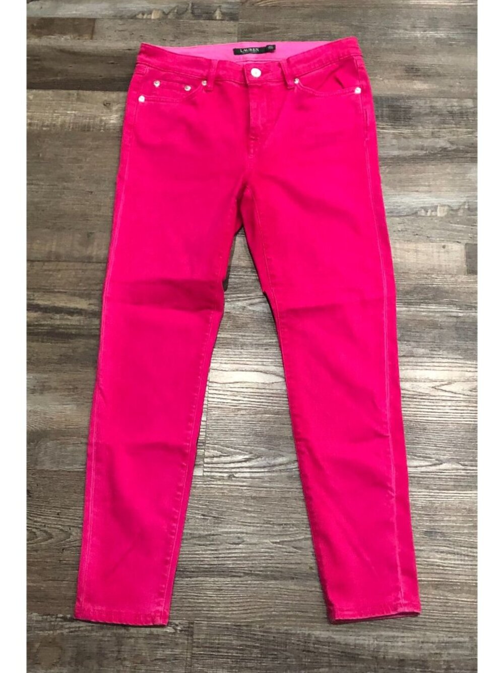 Lauren Ralph Lauren Womens Size 4 Pink Premier Skinny Cropped Jeans